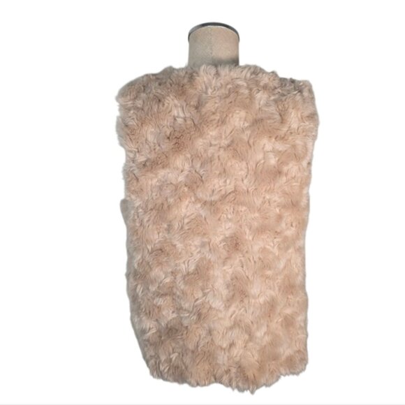 Club Monaco Women's Faux Fur Open Front Vest Beige Size Small - Picture 3 of 8